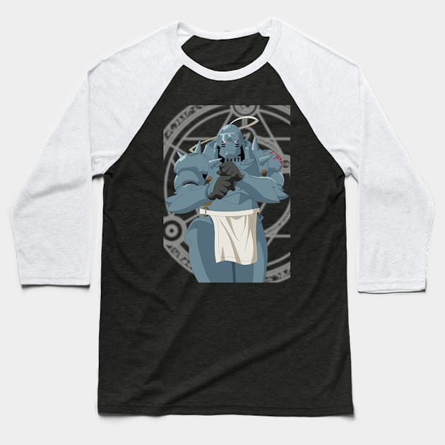 Alphonse Elric Baseball T-Shirt by JixelPatterns